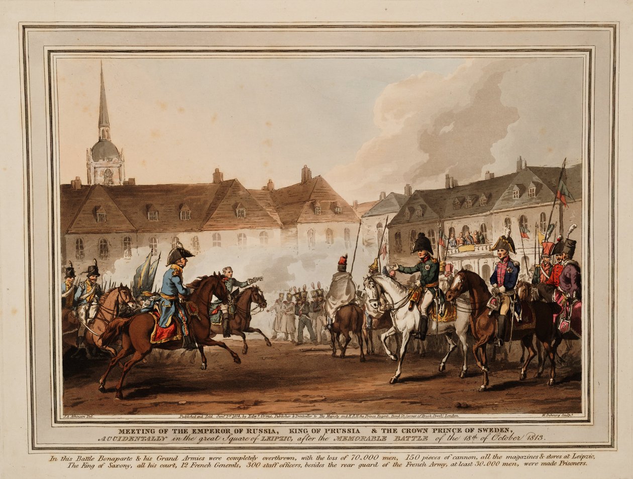 The Meeting of the Emperors of Russia and Austria, King of Prussia and Crown Prince of Sweden in Leipzig by William Heath