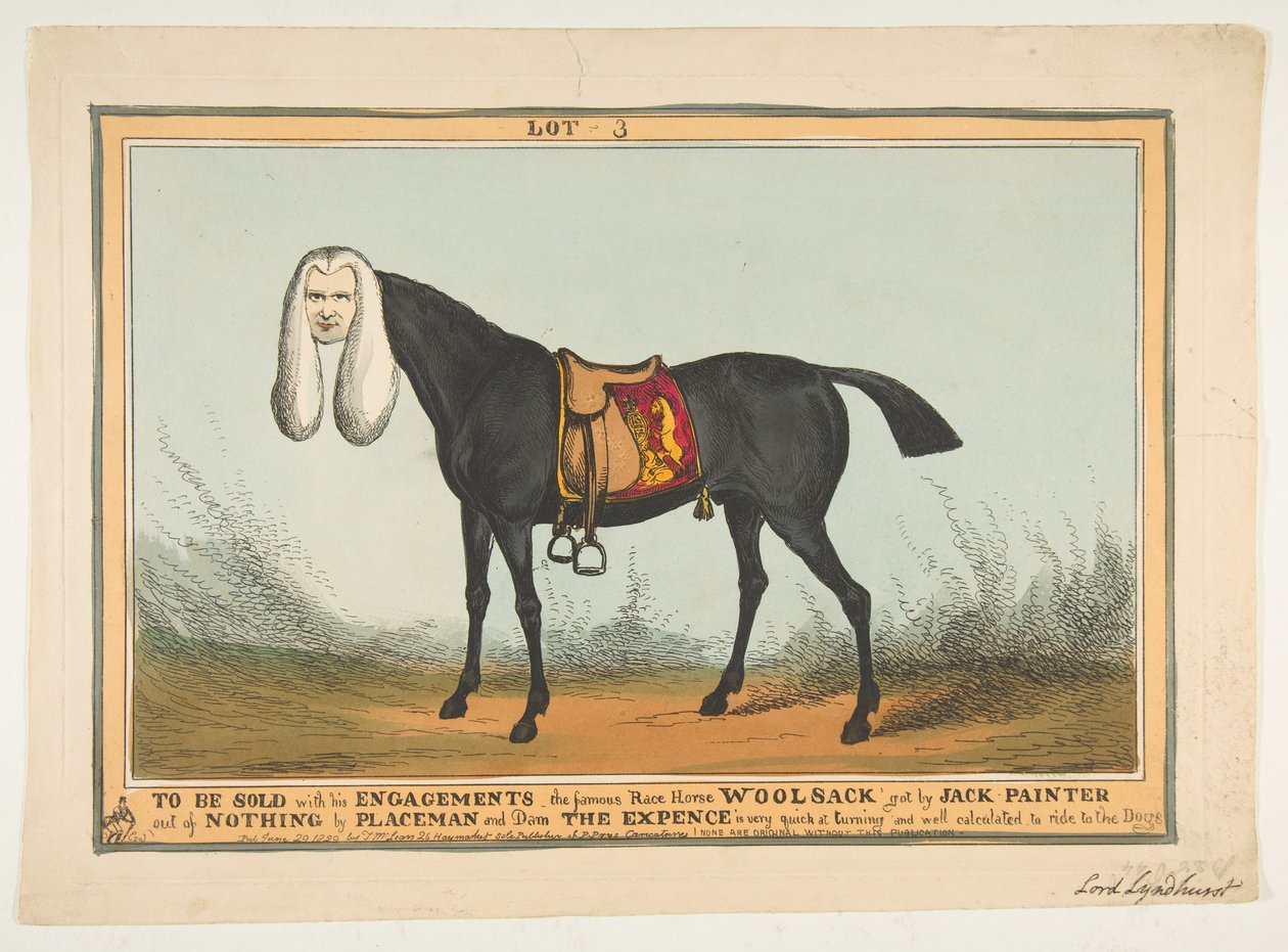 To Be Sold With All His Engagements-The Famous Race Horse Woolsack by William Heath