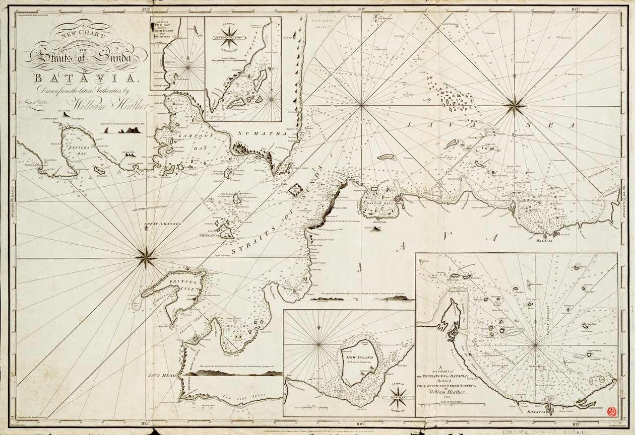 Navigation through the Straits of Sunda to Batavia by William Heather