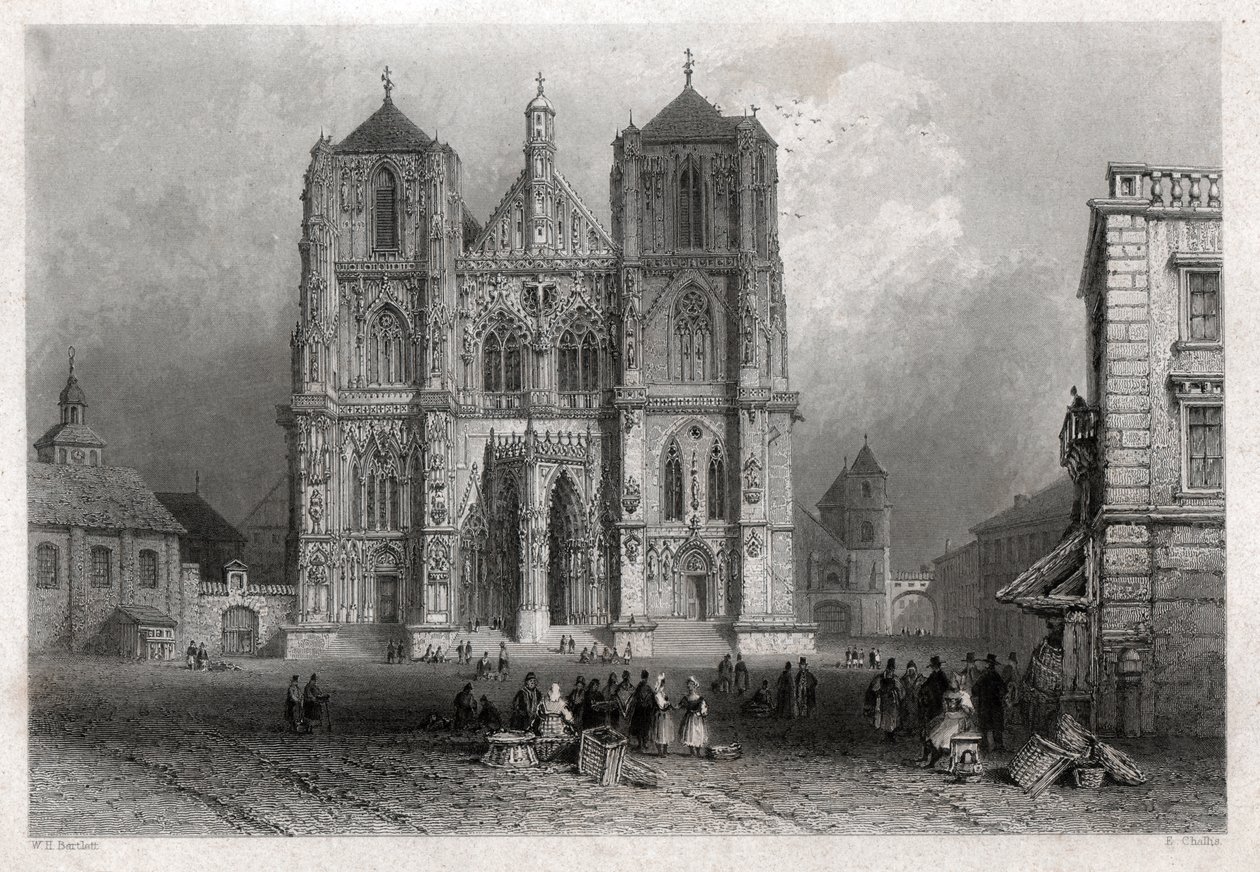 Dome of Regensburg (engraving) by William Henry Bartlett