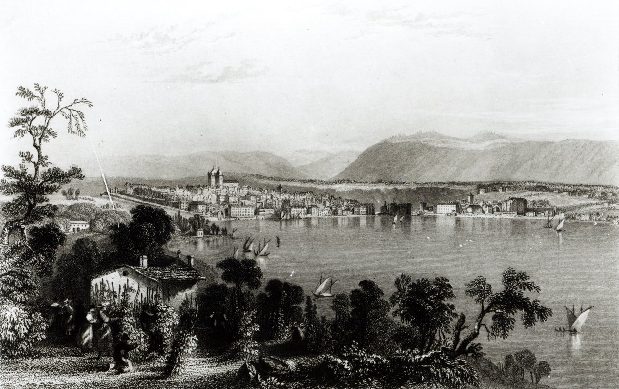 Geneva from Coligny by William Henry Bartlett
