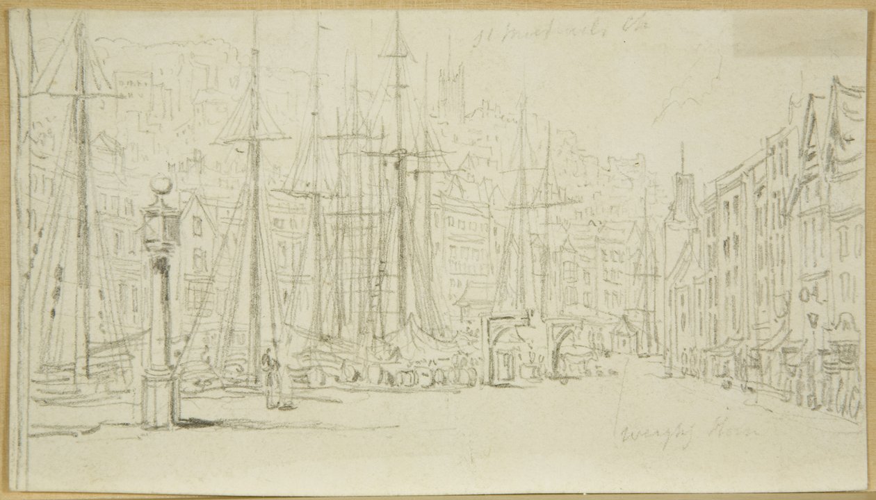 Looking along Broad Quay from the Dial by William Henry Bartlett
