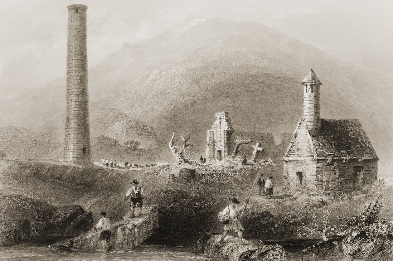 The Ruins at Glendalough, County Wicklow, Ireland, from 