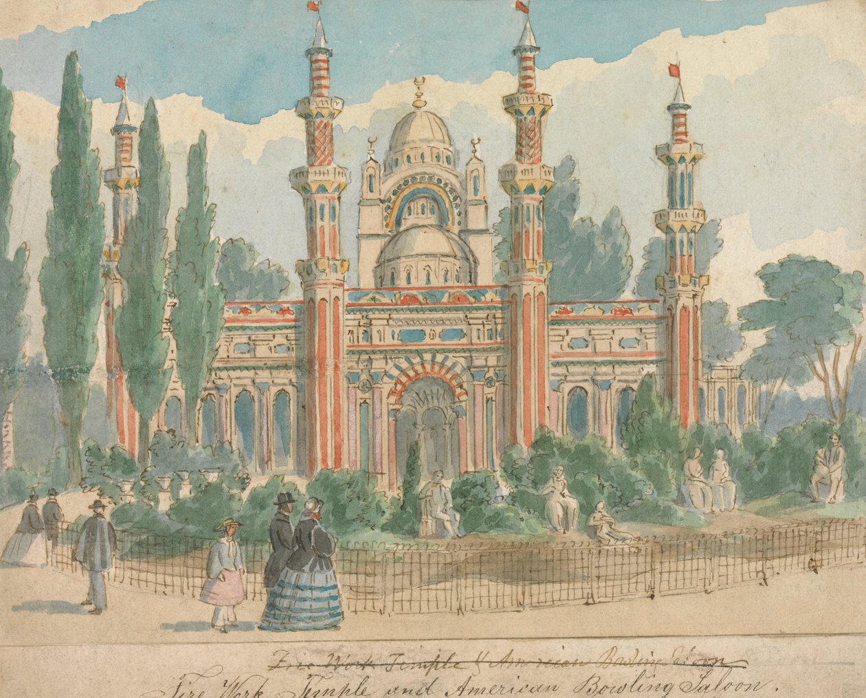 Fire Work Temple and American Building Saloon by William Henry Brooke