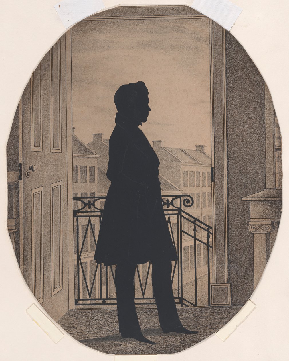 Silhouette of a Young Man Before an Open Window, Facing Right by William Henry Brown