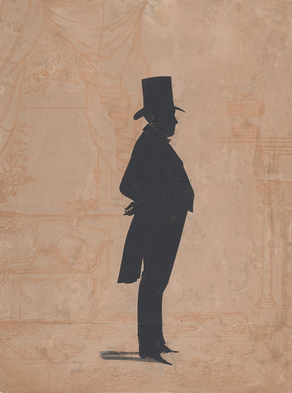 Man in top hat silhouette online