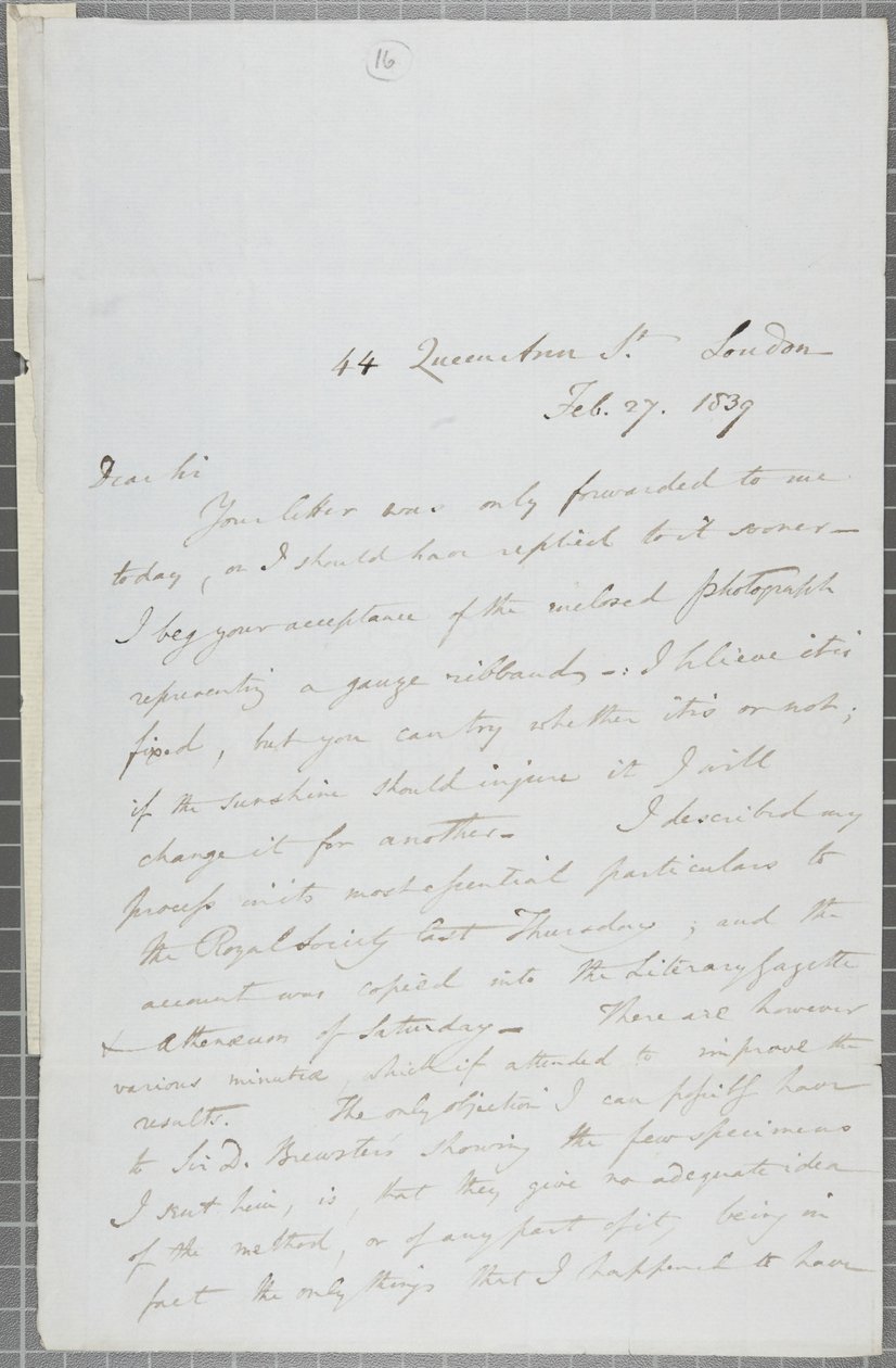 Signed Letter from William Henry Fox Talbot to James David Forbes by William Henry Fox Talbot