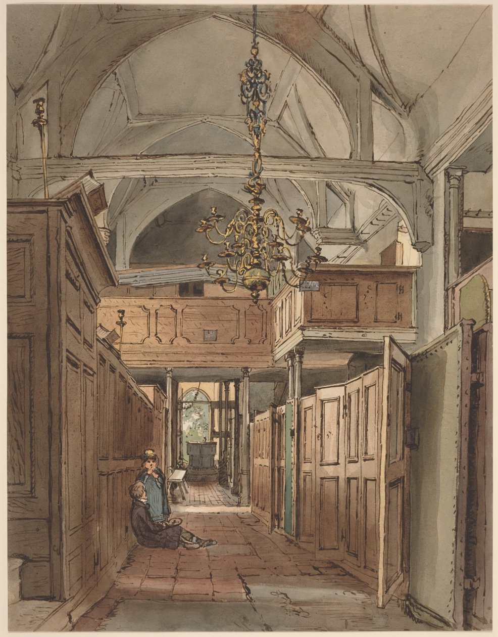 Interior of Bushey Church by William Henry Hunt