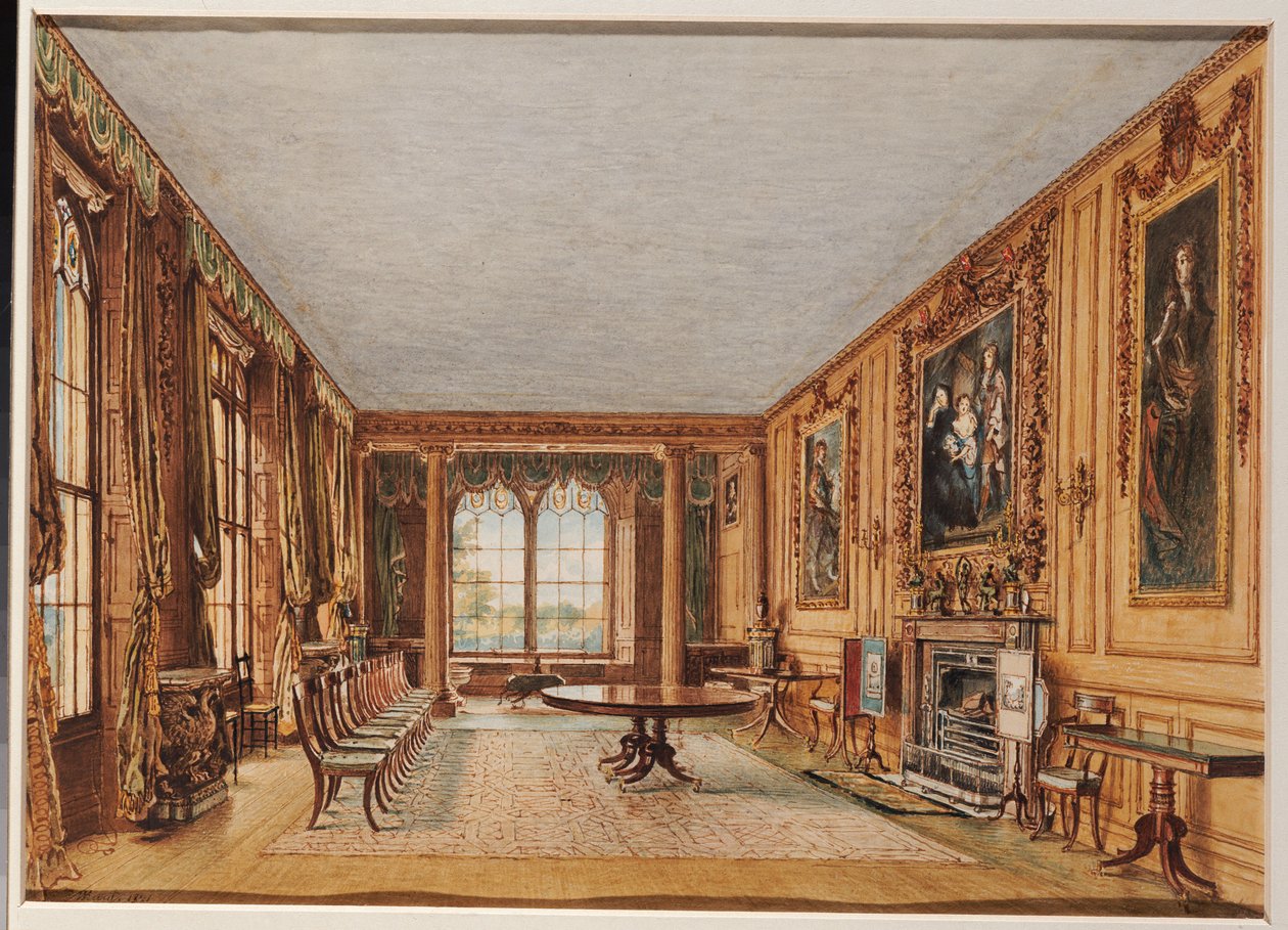 The Winter Dining Room of the Earl of Essex at Cassiobury, 1821 by William Henry Hunt