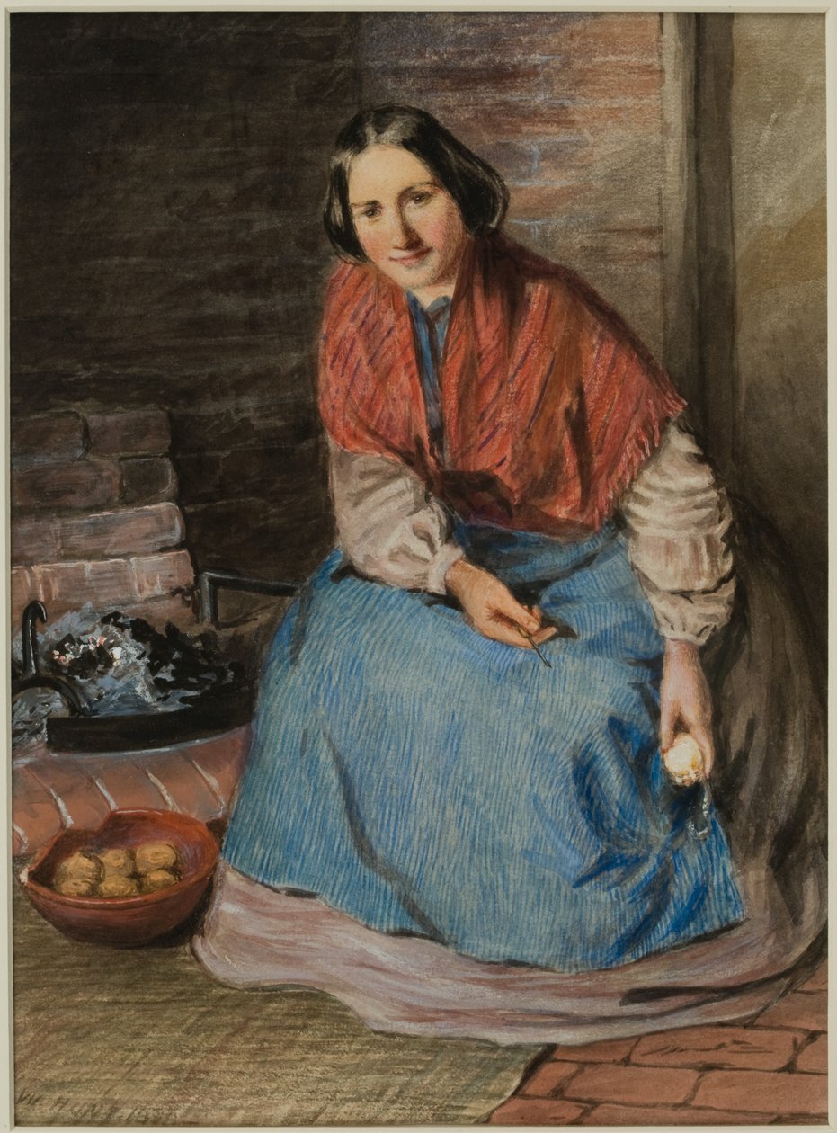 Woman Peeling Apples by William Henry Hunt