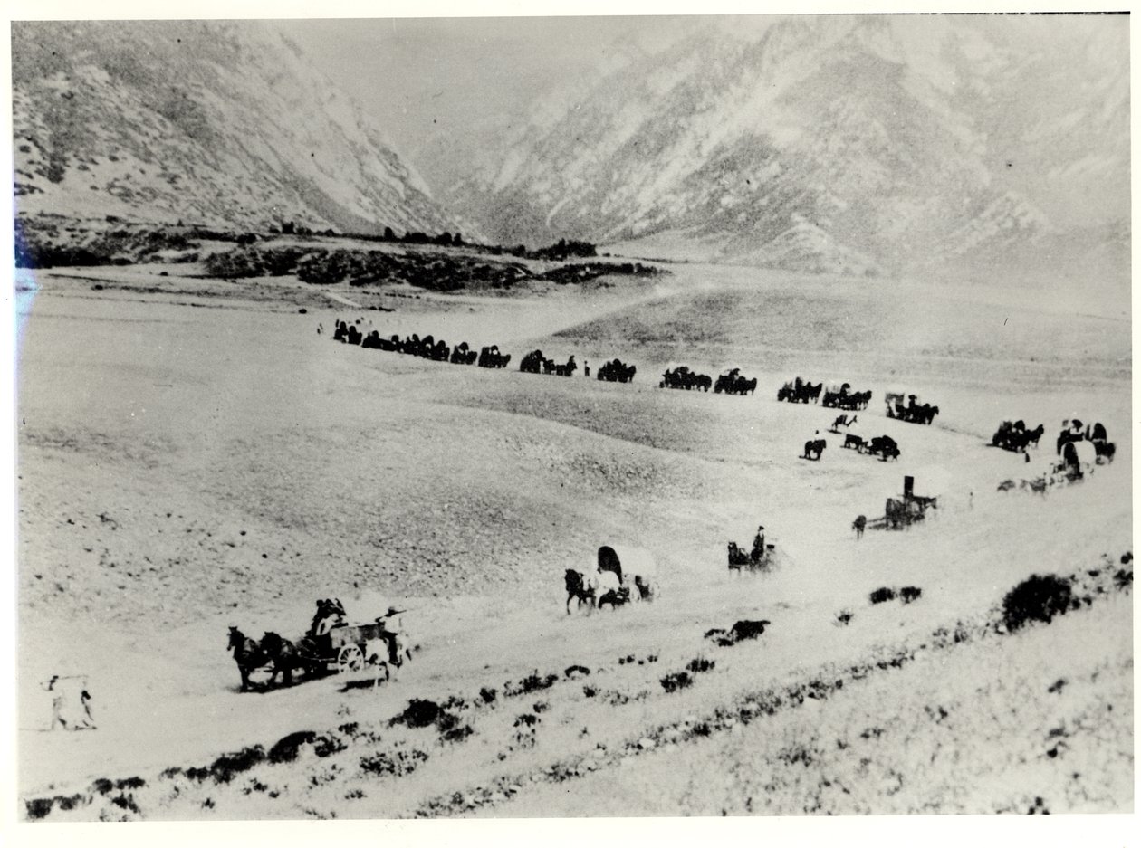 Pioneers Collecting Immigrants from the Train Station and Leading Them to the Mormon Salt Lake City by William Henry Jackson