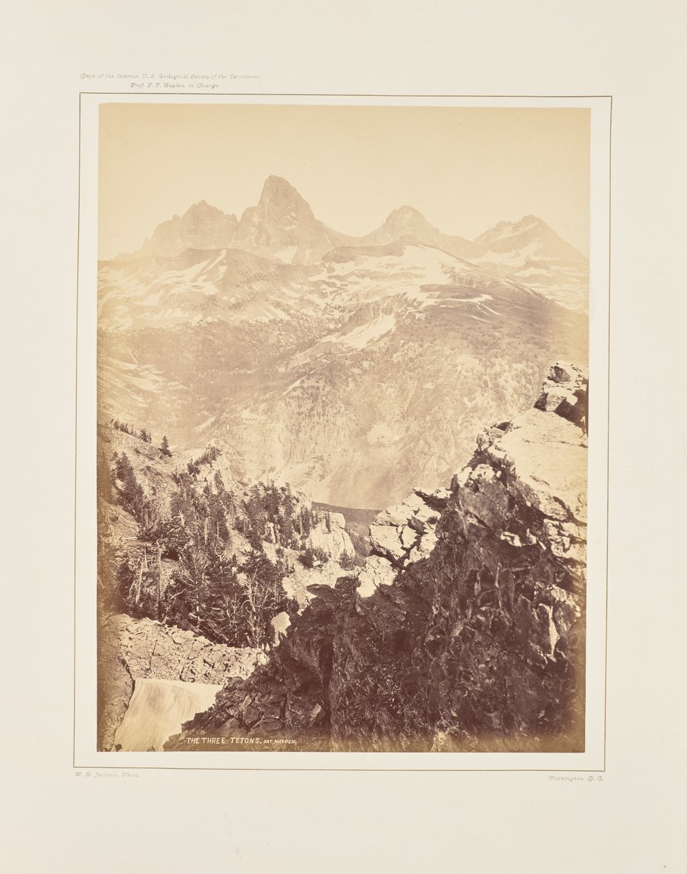 The Three Tetons, Mt. Hayden by William Henry Jackson