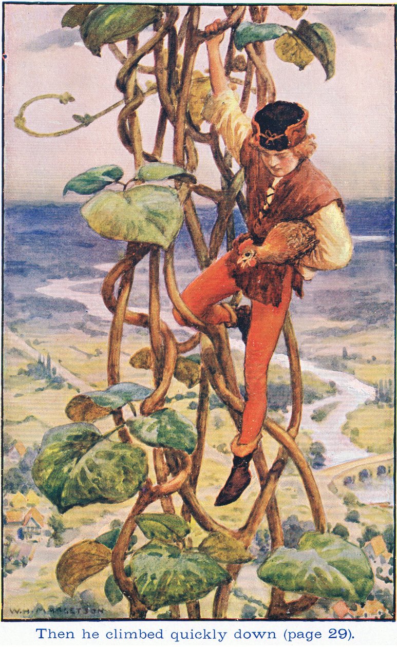 Then He Climbed Quietly Down, Jack and the Beanstalk, 1925 by William Henry Margetson