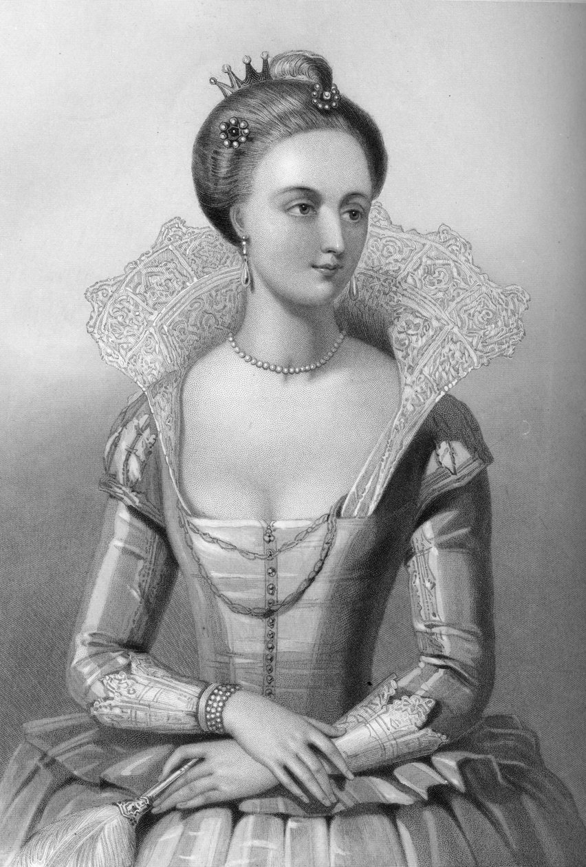 Anne of Denmark 1665-1714, queen consort of King James I, 1851 by William Henry Mote