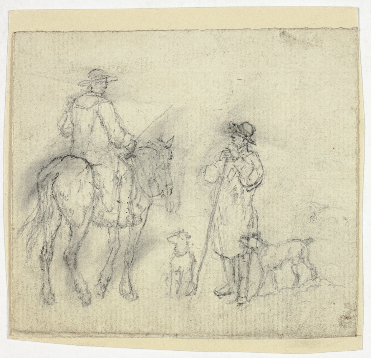 Man with Dogs and Another on Horseback by William Henry Pyne