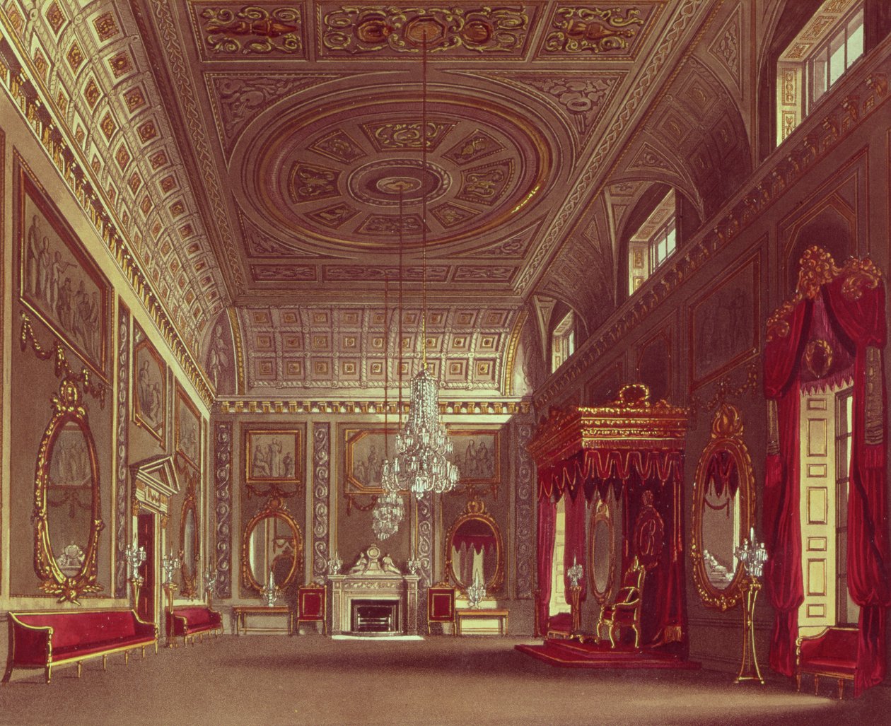 The Saloon, Buckingham Palace from Pyne