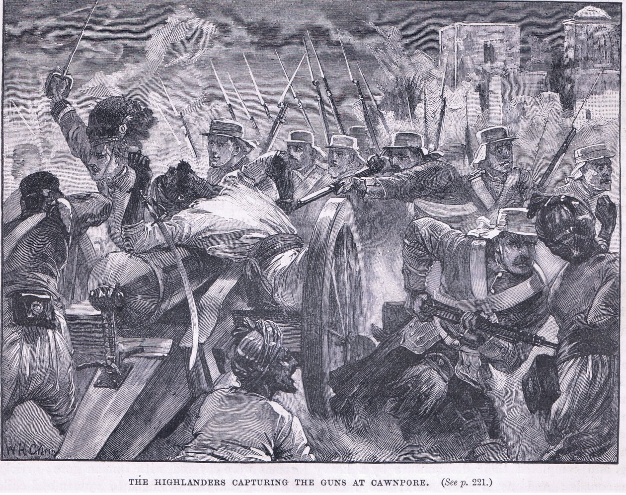 The Highlanders capturing Cawnpore 1857 AD by William Heysham Overend