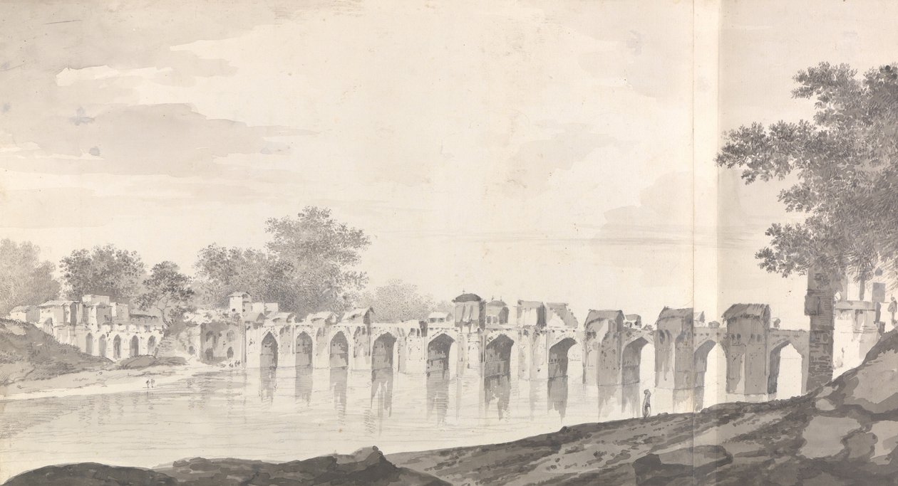 A View of the Bridge at Jaunpur over the River Gomti by William Hodges