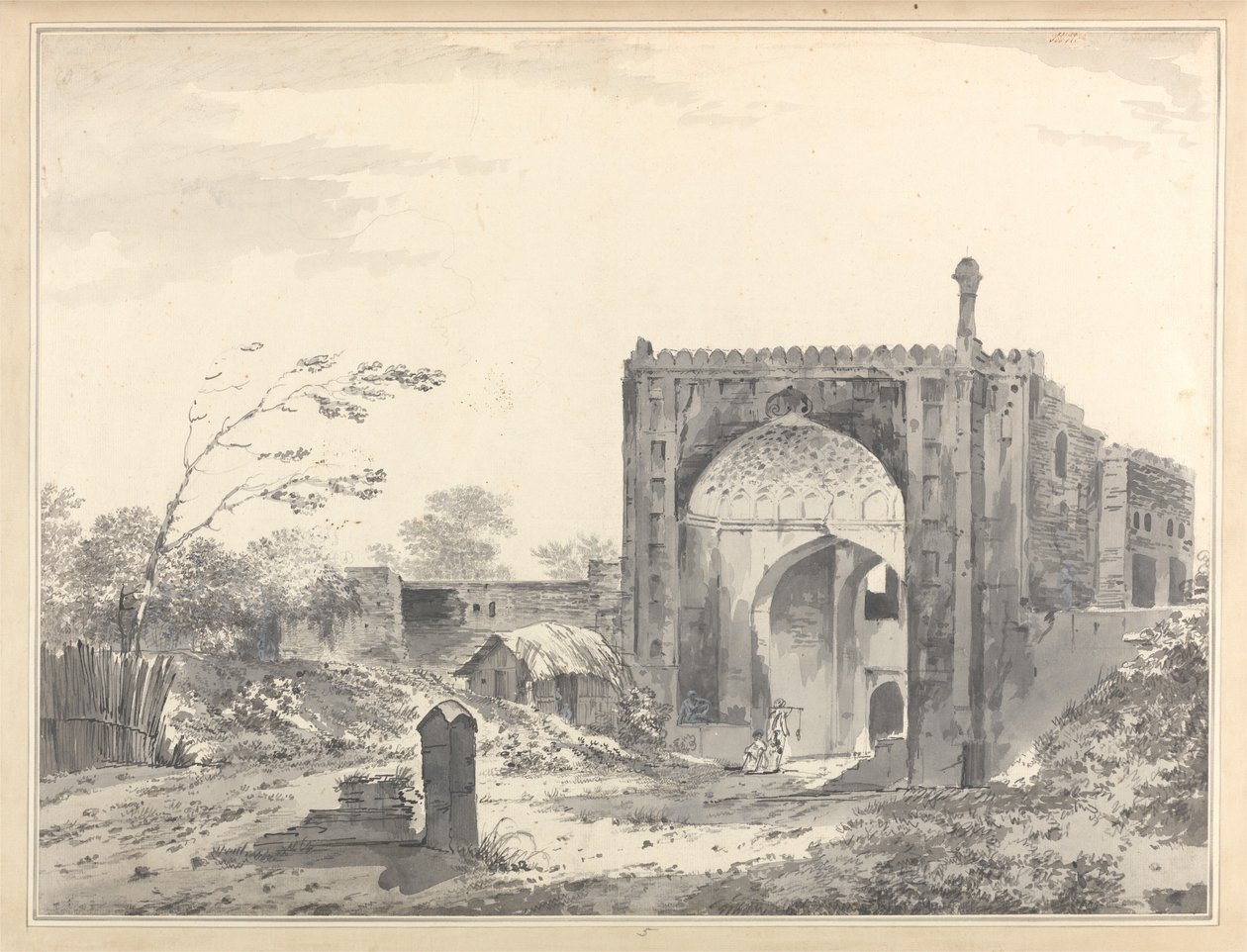 A View of the Gate of the Caravan Serai at Rajmahal by William Hodges