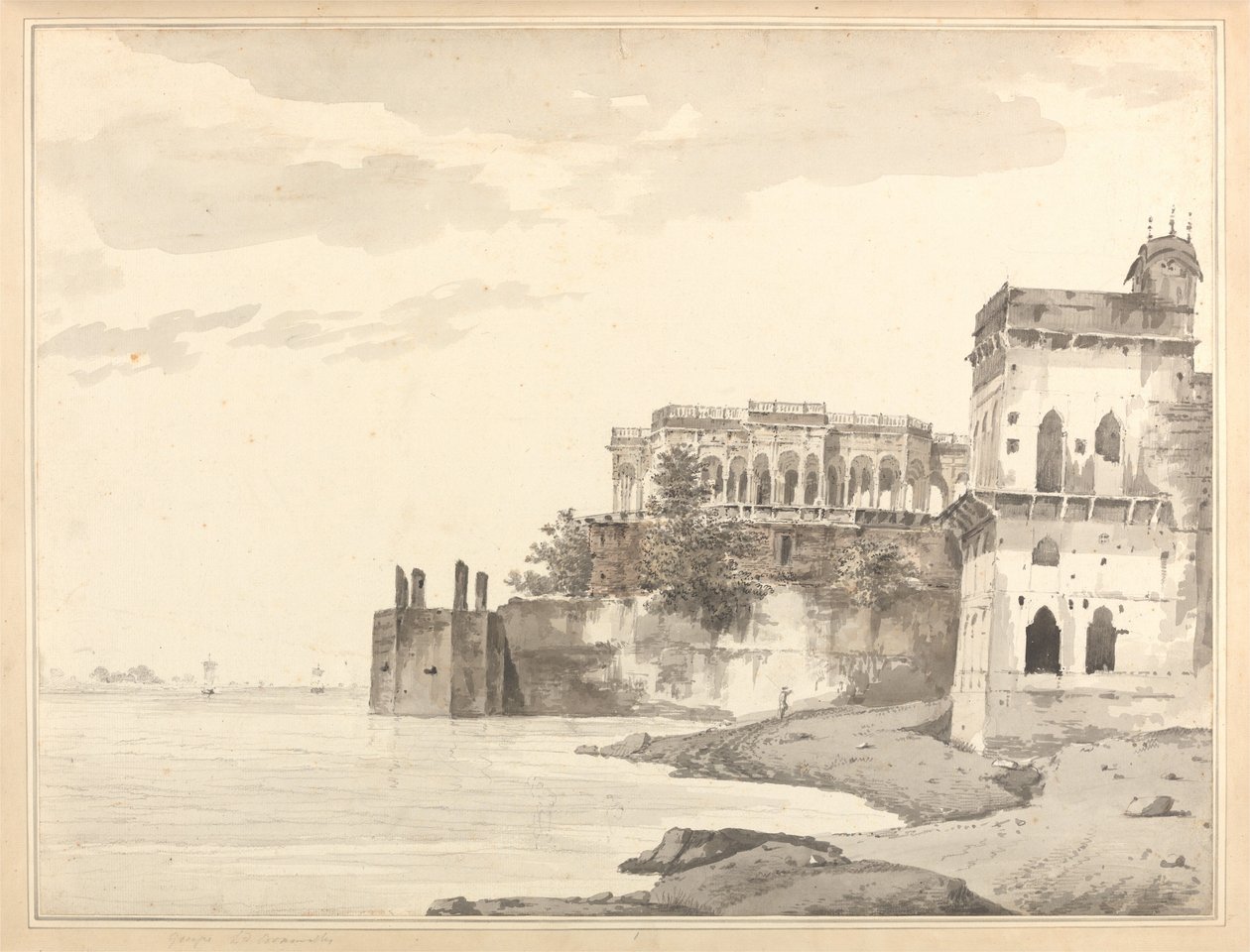 A View of the Ruins of a Palace at Ghazipur on the River Ganges by William Hodges