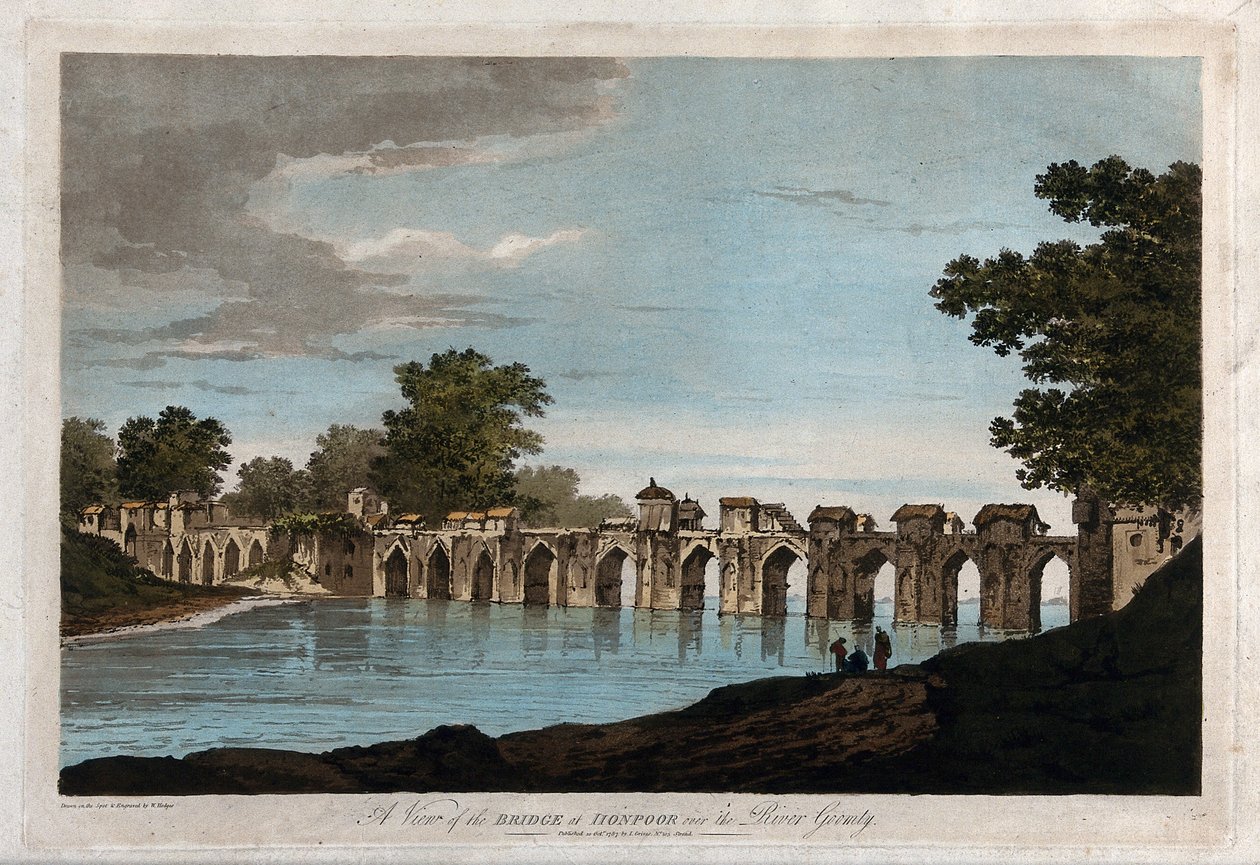 A View of the Bridge at Jionpoor over the River Goomty by William Hodges