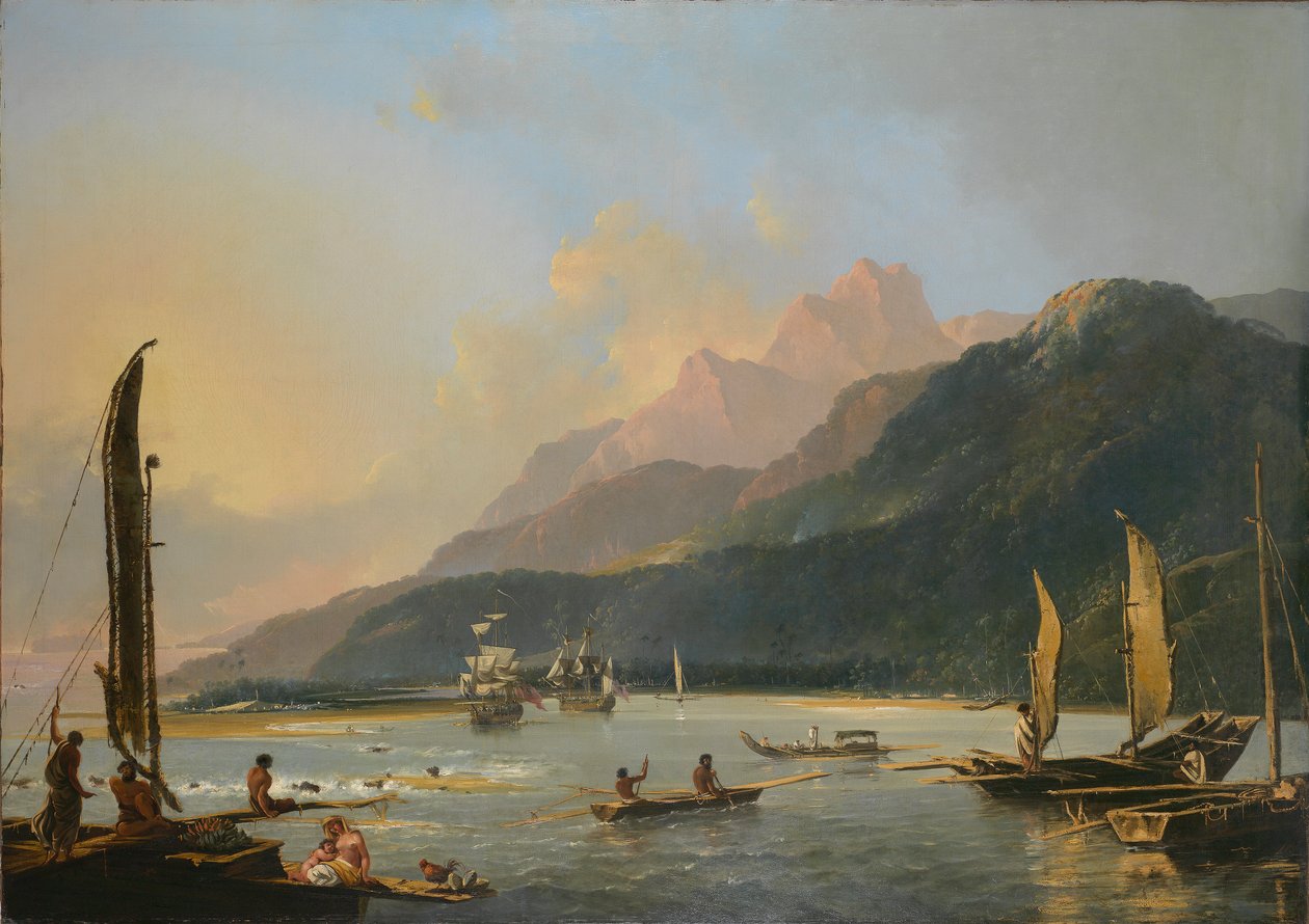 View of Maitavie Bay, in the island of Otaheite (Tahiti) by William Hodges