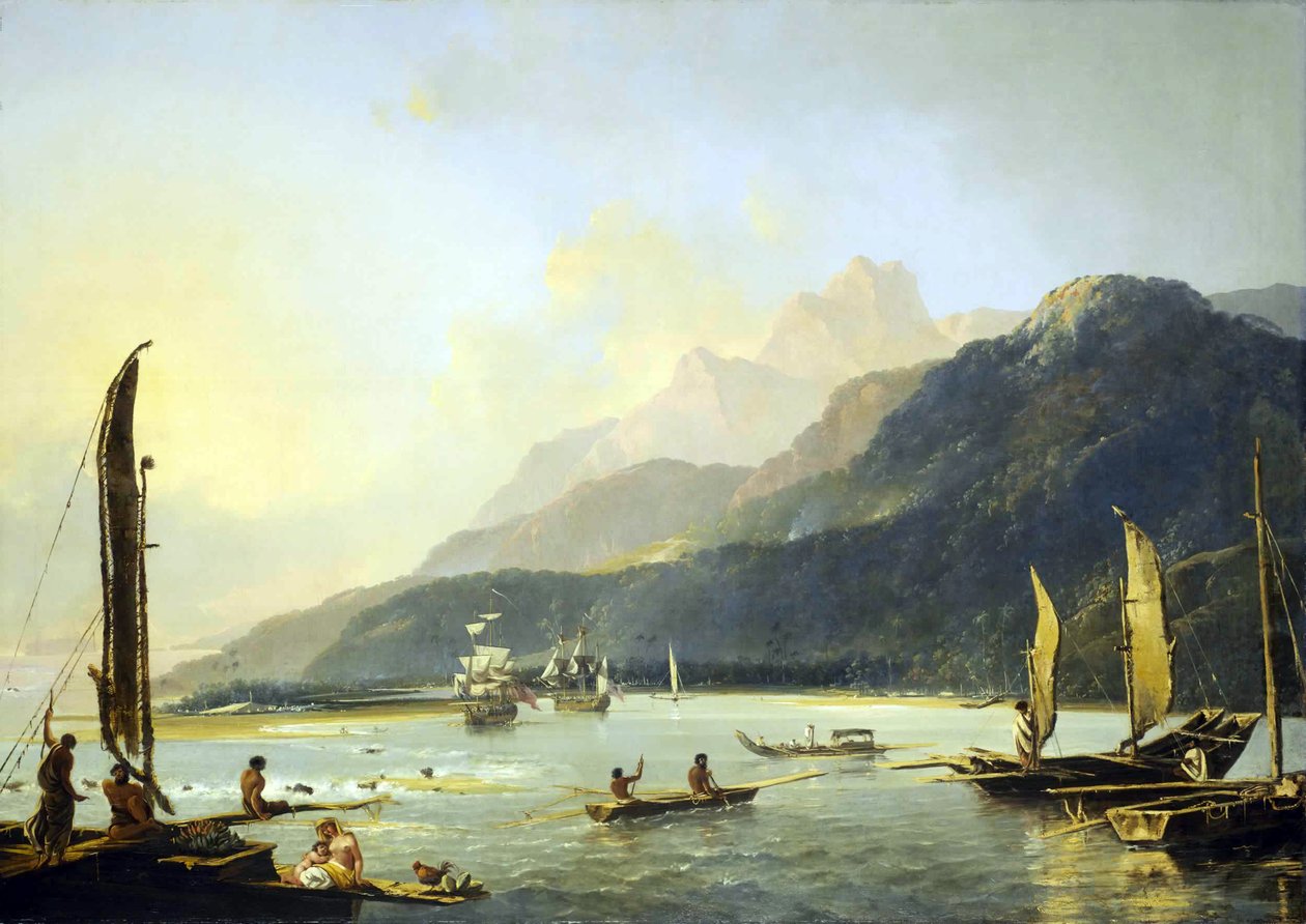 A View of Maitavie Bay, in the Island of Tahiti by William Hodges
