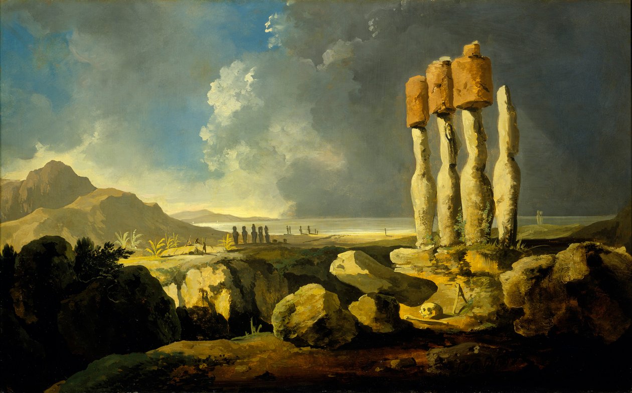 Monuments on Easter Island, c.1776 by William Hodges
