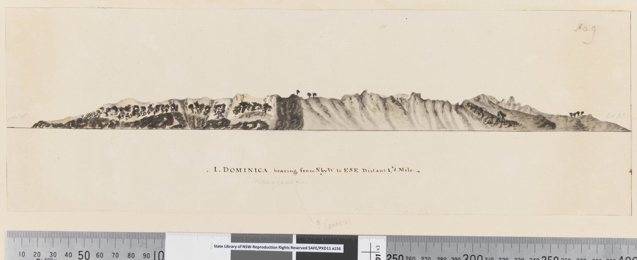 Dominica Bearing from N by W to ESE Distant 1 1/2 Miles by William Hodges