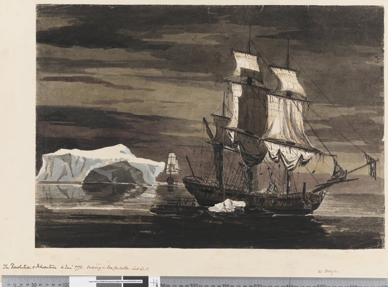 The Resolution and Adventure, 4 Jan by William Hodges