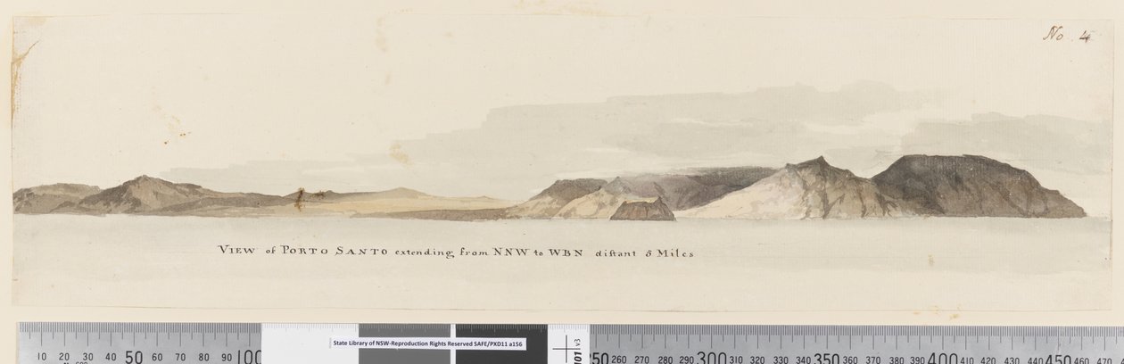 View of Porto Santo extending from NNW to WBW distant 5 miles by William Hodges