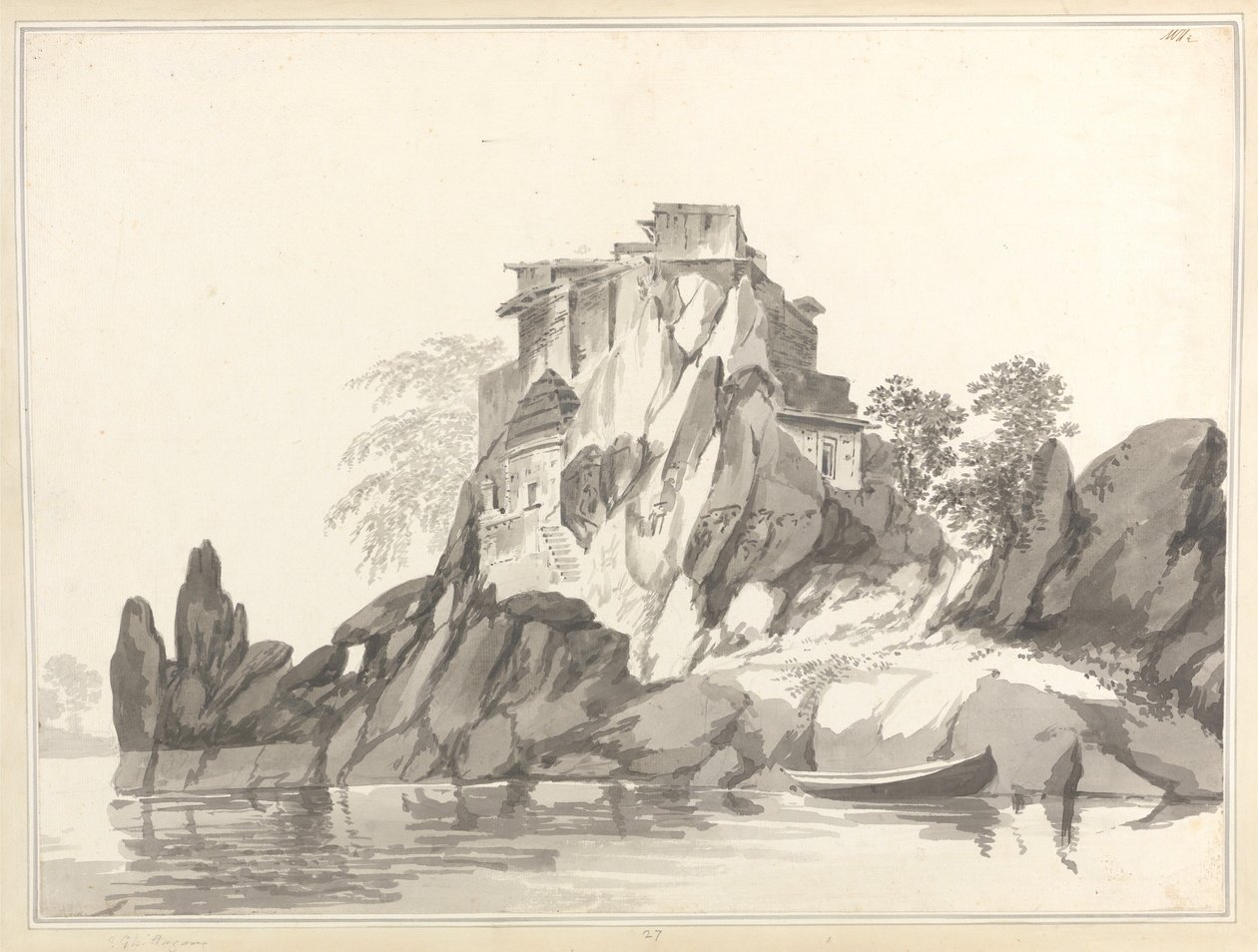 View of the Island of Jangerah [Jahangira] in the Ganges opposite Sultanganj by William Hodges