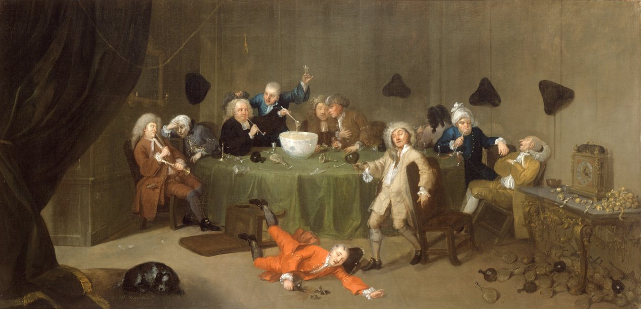 A Midnight Modern Conversation, c.1732 by William Hogarth