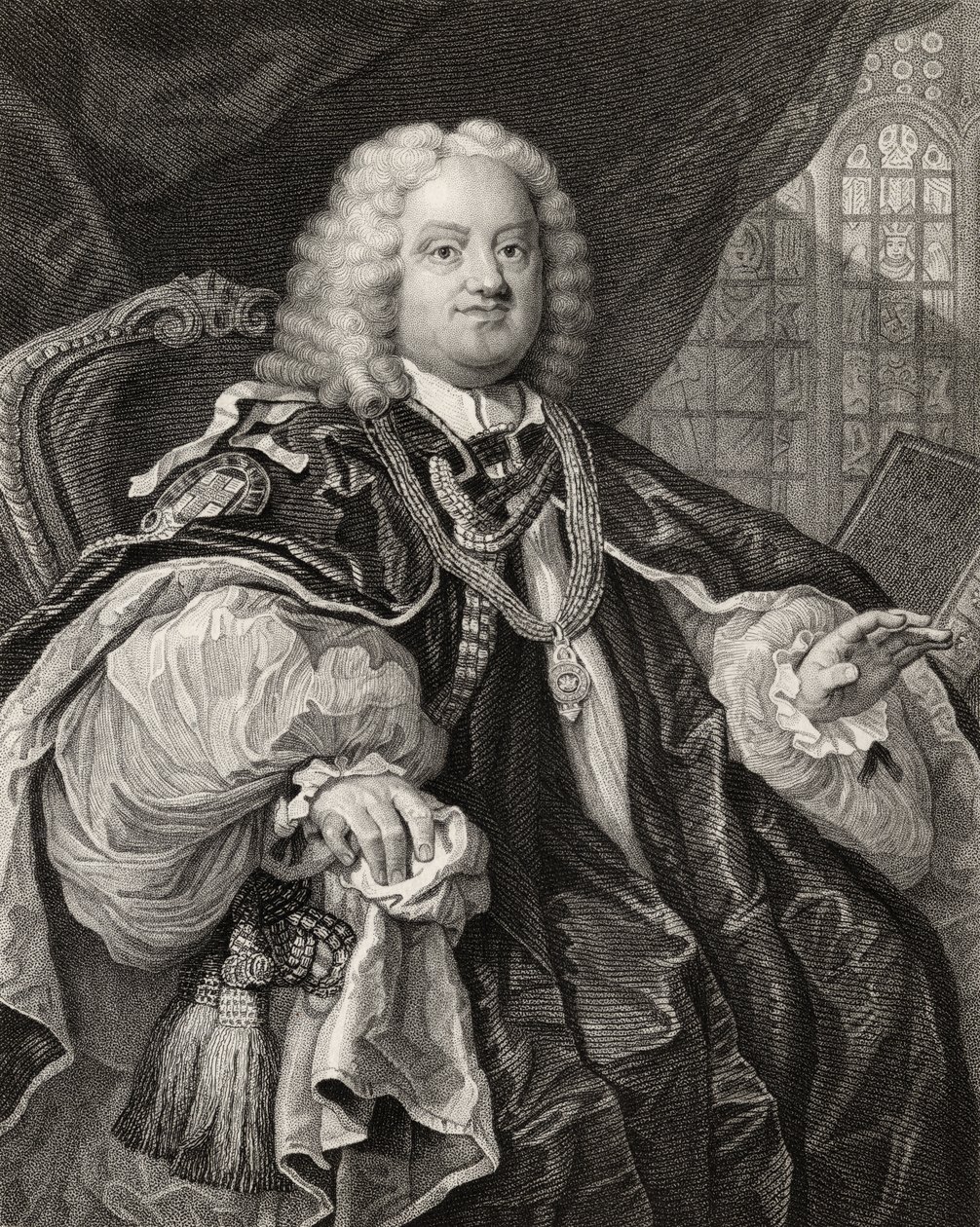 Benjamin Hoadly, engraved by Benjamin Holl from 