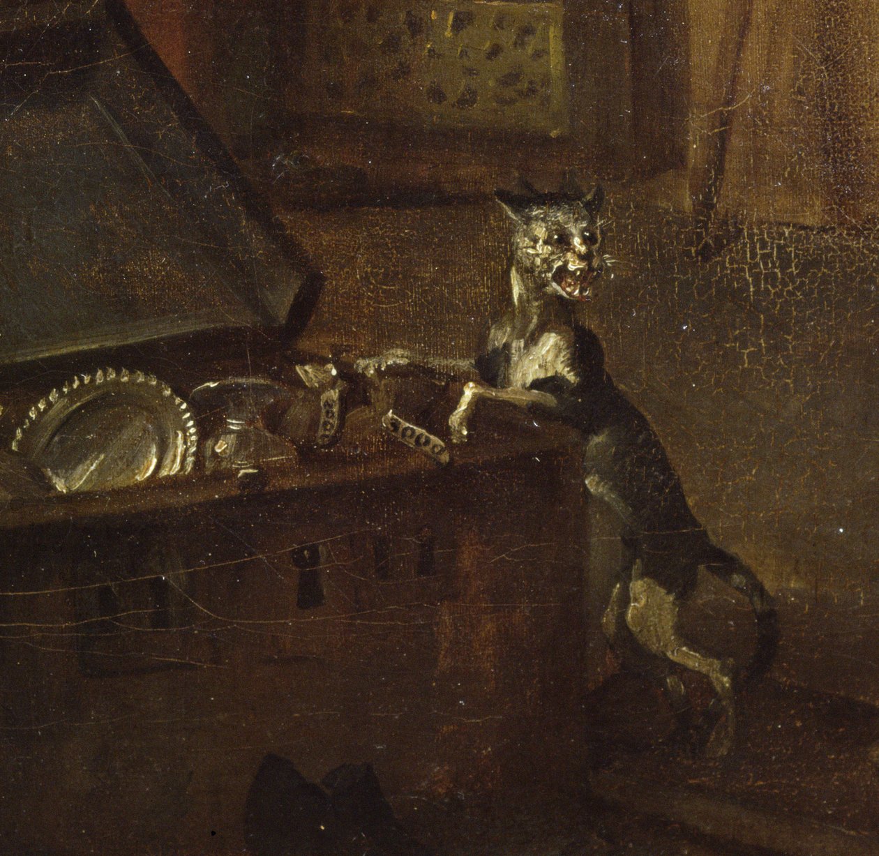 Cat with a Chest (detail) by William Hogarth