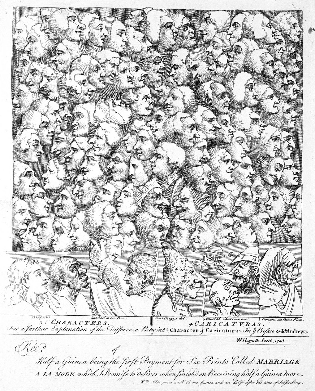Characters and Caricatures by William Hogarth