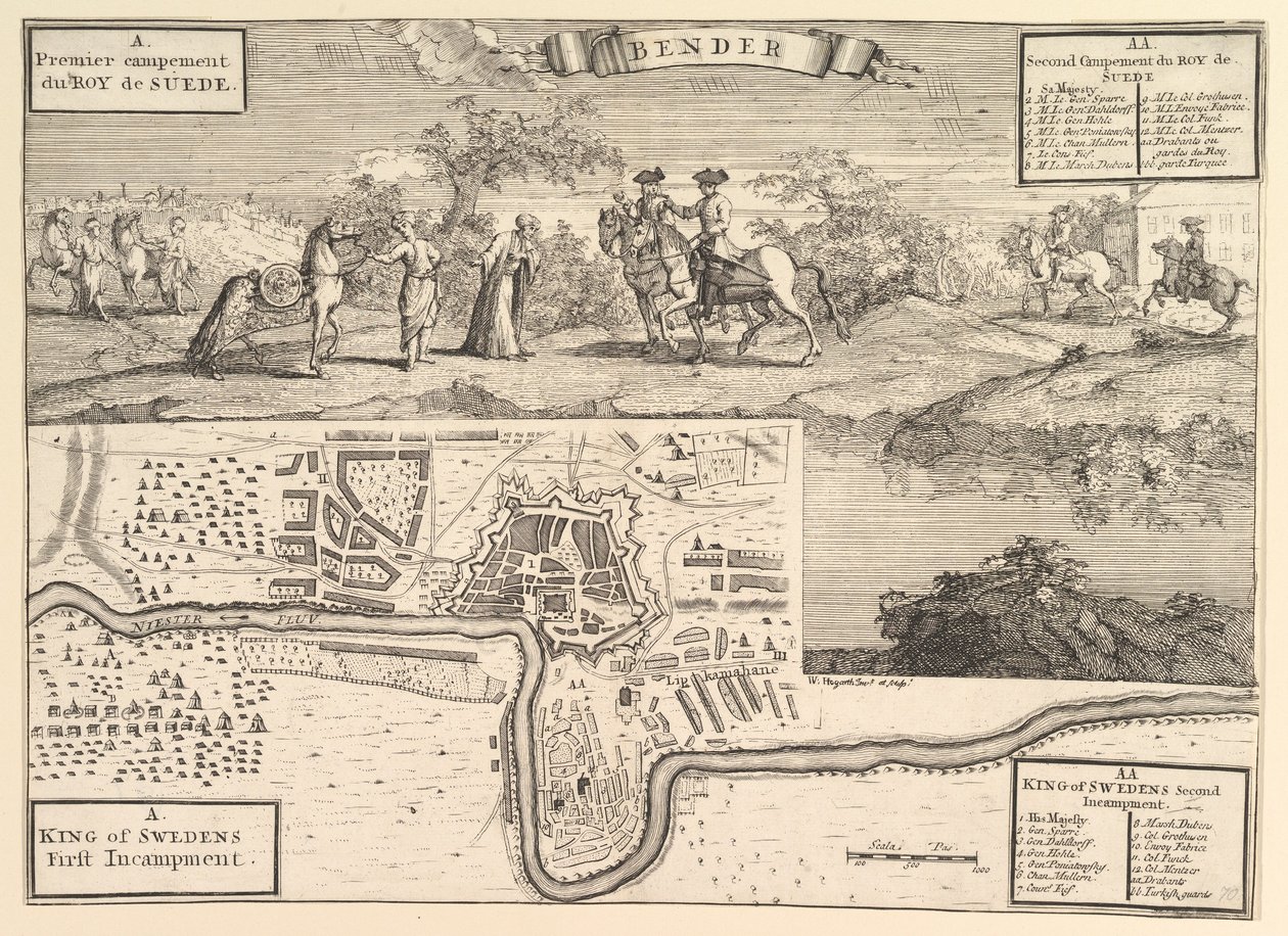 Charles XII at Bender (Aubry de La Mottraye