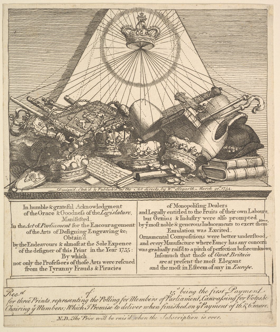 Crowns, Mitres, Maces, etc. by William Hogarth