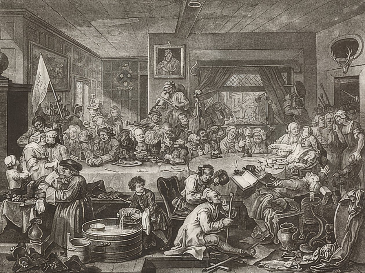 Four Prints of an Election / An Election Entertainment. 1755 by William Hogarth