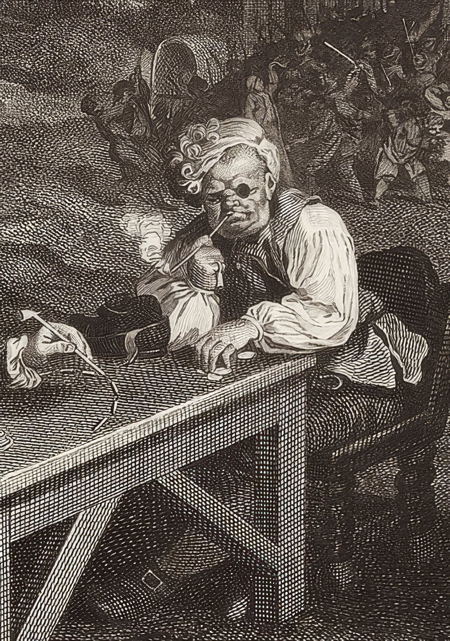 Four Prints of an Election. Plate 2: Canvassing for Votes (Detail). 1757 by William Hogarth