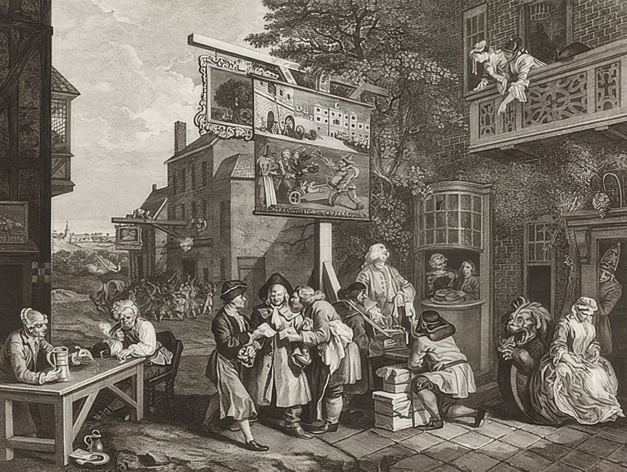 Four Prints of an Election. Plate 2: Canvassing for Votes. 1757 by William Hogarth