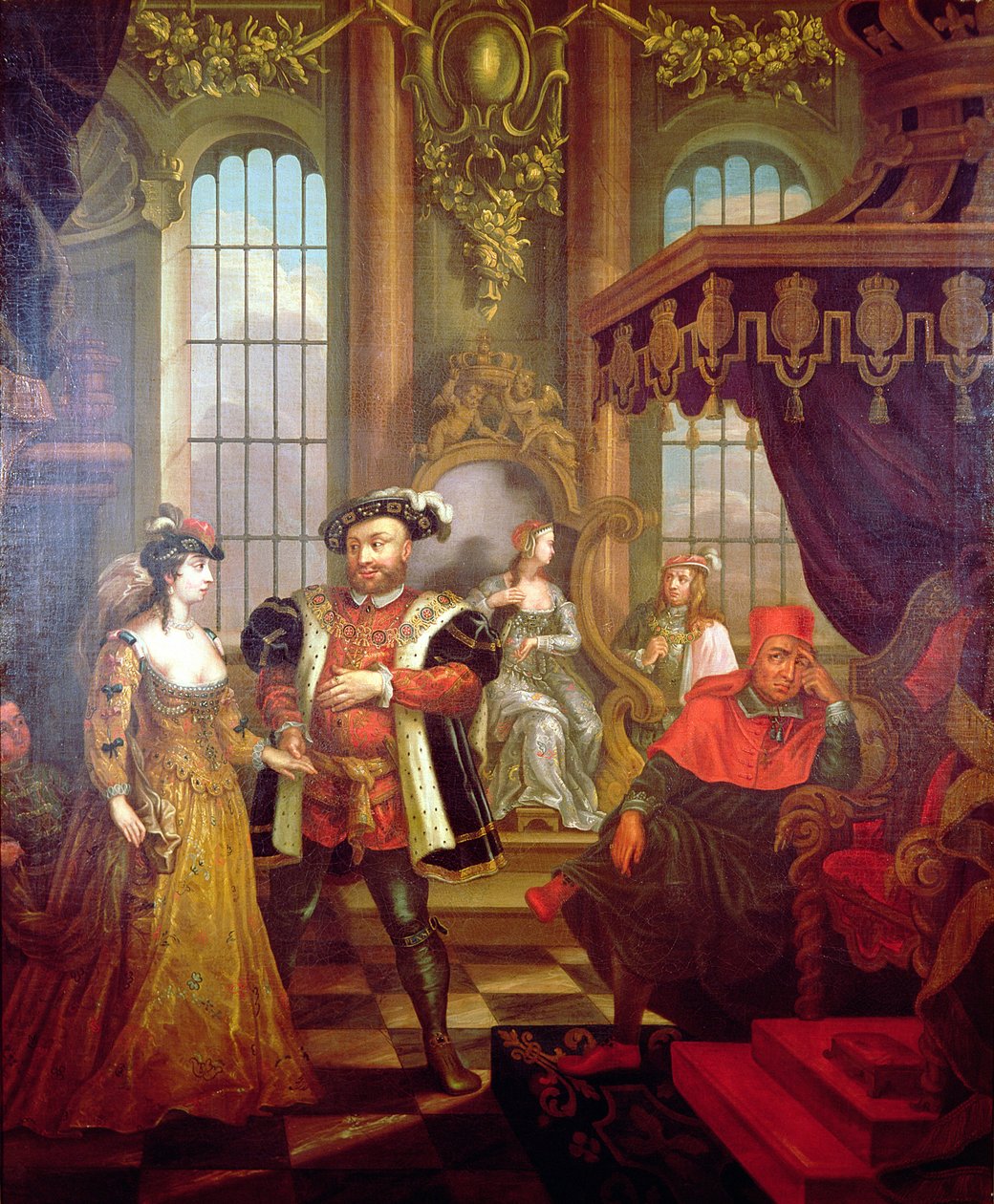 Henry VIII (1491-1547) introducing Anne Boleyn at court