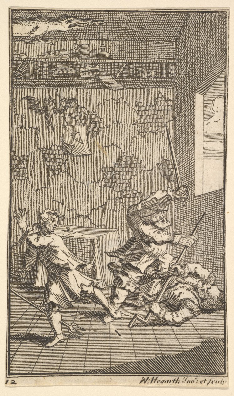 Hudibras Beating Sidrophel and Whachum by William Hogarth