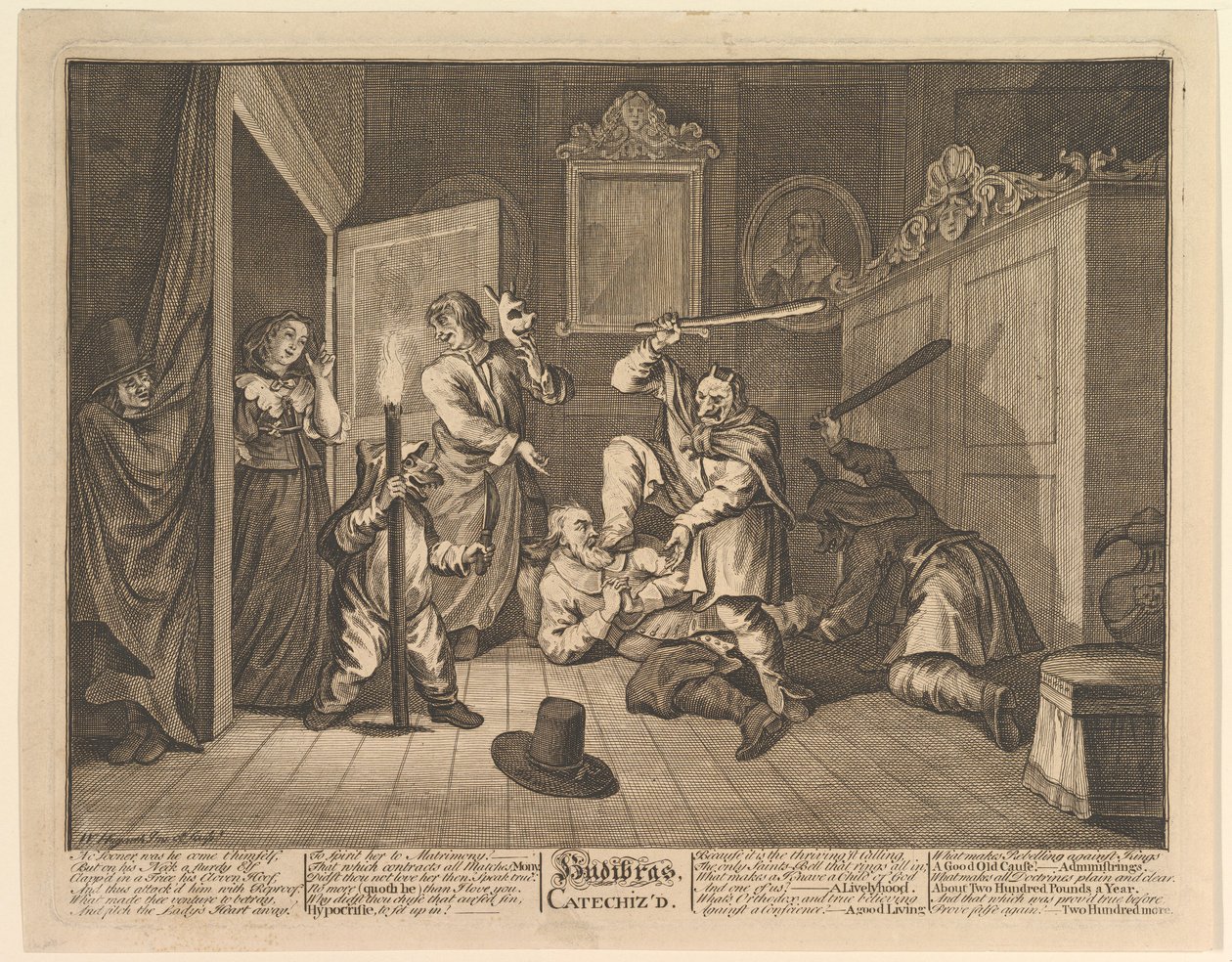 Hudibras Catechized Twelve Large Illustrations for Samuel Butlers Hudibras, Plate 9 by William Hogarth