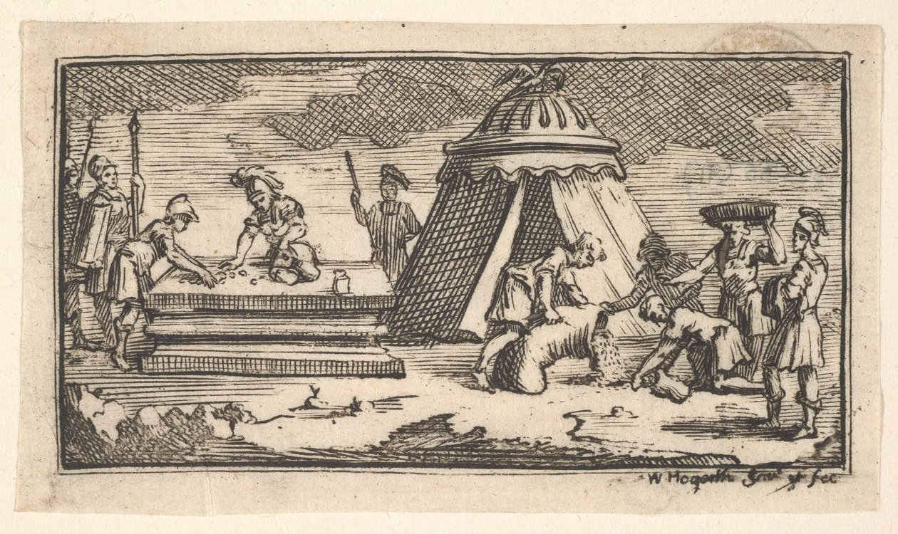 Issued Barley Instead of Wheat [first version] John Beaver, Roman Military Punishment by William Hogarth