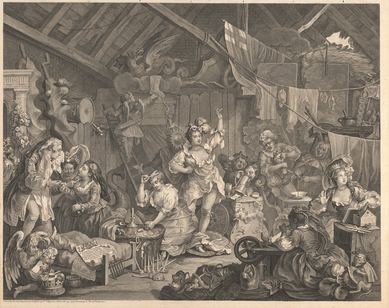 Strolling Actresses Dressing in a Barn by William Hogarth