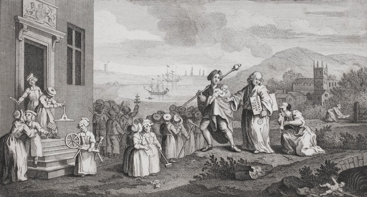 The Foundlings, engraved by F. Morellon La Cave by William Hogarth