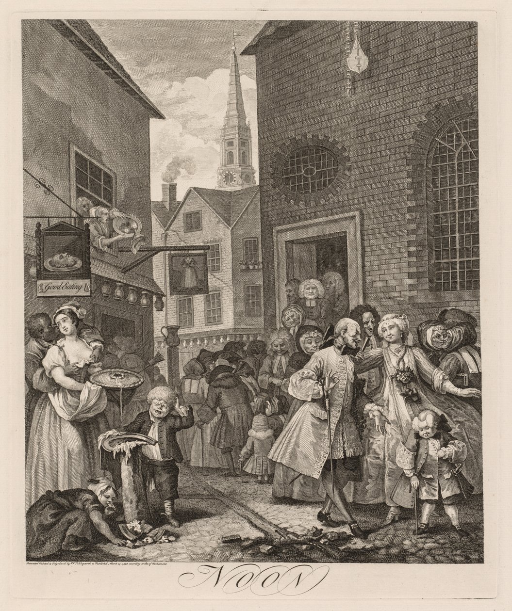 The Four Times of Day: Noon, 1738 by William Hogarth