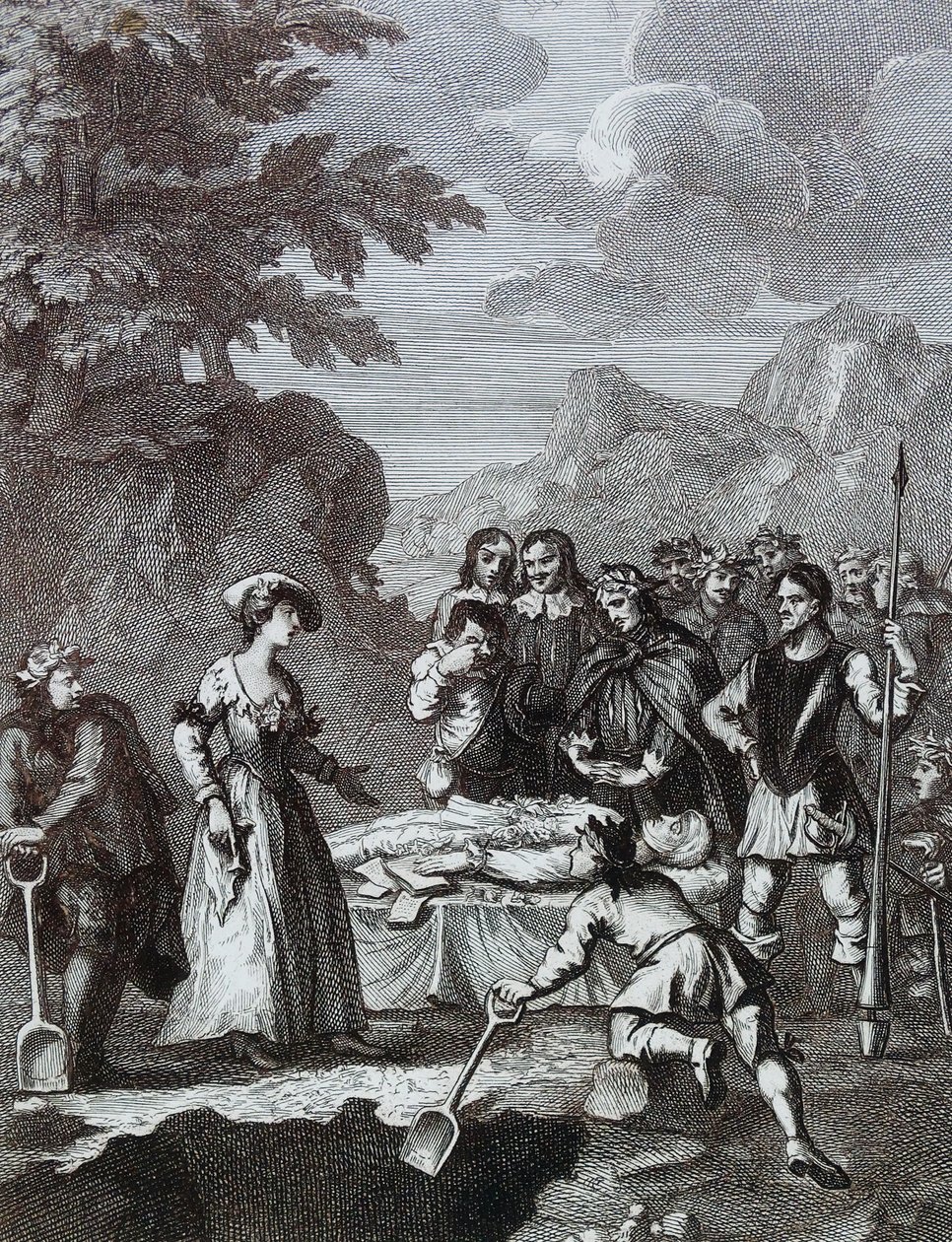 The Funeral of Chyrstom & Marcella vindicating herself by William Hogarth