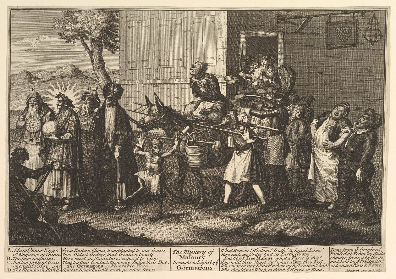 The Mystery of Masonry Brought to Light by the Go..., [first published December 1724] later reissue by William Hogarth